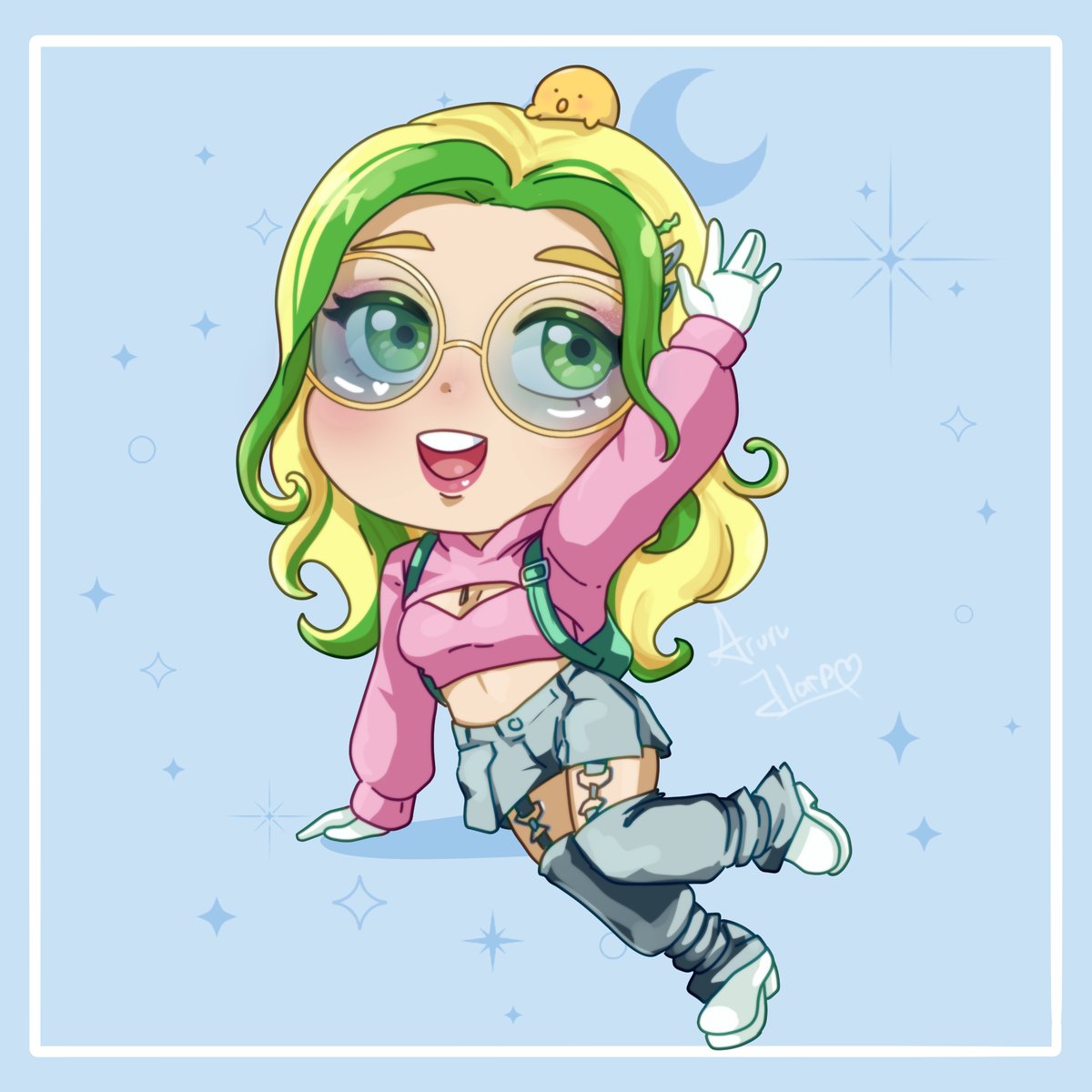 hoy toco... Dhalia personaje de <a href="/kalimox0/">🌹 Kali 🌹 칼리모초 "Pifiadora experta"</a>  y un pollito porque... Pollo! 🐥 

#ADOMA #ADOM