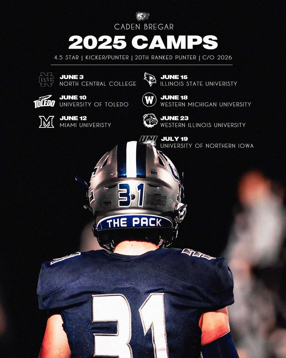 Caden Bregar (@cbregar_31) on Twitter photo Camp schedule for this summer! Can’t wait to compete.
<a href="/CNendick25/">Chris Nendick</a> <a href="/CoachLeBlanc1/">Tyson LeBlanc</a> <a href="/OEHSfootball/">Oswego East Football</a> <a href="/EDGYTIM/">Timothy “EDGYTIM” OHalloran</a> <a href="/Chris_Sailer/">Chris Sailer Kicking</a> Camp schedule for this summer! Can’t wait to compete.
<a href="/CNendick25/">Chris Nendick</a> <a href="/CoachLeBlanc1/">Tyson LeBlanc</a> <a href="/OEHSfootball/">Oswego East Football</a> <a href="/EDGYTIM/">Timothy “EDGYTIM” OHalloran</a> <a href="/Chris_Sailer/">Chris Sailer Kicking</a>