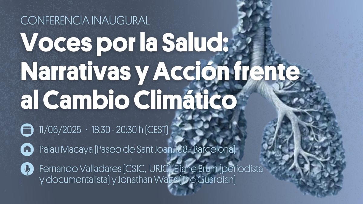 ISGlobal (@isglobalorg) on Twitter photo 🌱 La #CrisiClimàtica ja és una crisi sanitària. Què podem fer nosaltres?
Participa en un espai que combina ciència, cultura i societat civil per impulsar solucions des de baix. És un cicle organitzat per #ISGlobal i <a href="/FundlaCaixa/">Fundación ”la Caixa”</a>.
📅 11 de juny | 📌 Palau Macaya
🔗 🌱 La #CrisiClimàtica ja és una crisi sanitària. Què podem fer nosaltres?
Participa en un espai que combina ciència, cultura i societat civil per impulsar solucions des de baix. És un cicle organitzat per #ISGlobal i <a href="/FundlaCaixa/">Fundación ”la Caixa”</a>.
📅 11 de juny | 📌 Palau Macaya
🔗