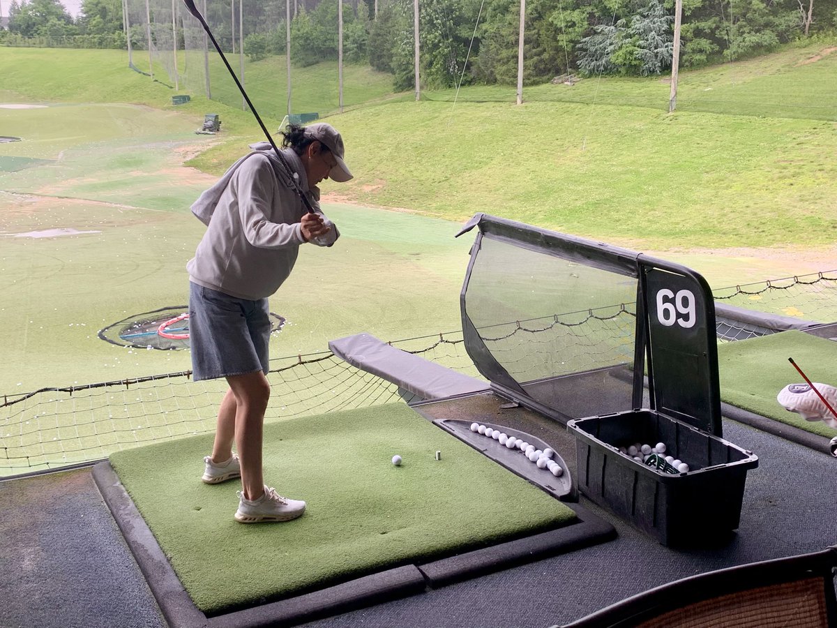 Hitting balls with my gorgeous wife…are the golf gods honoring me with their favor?