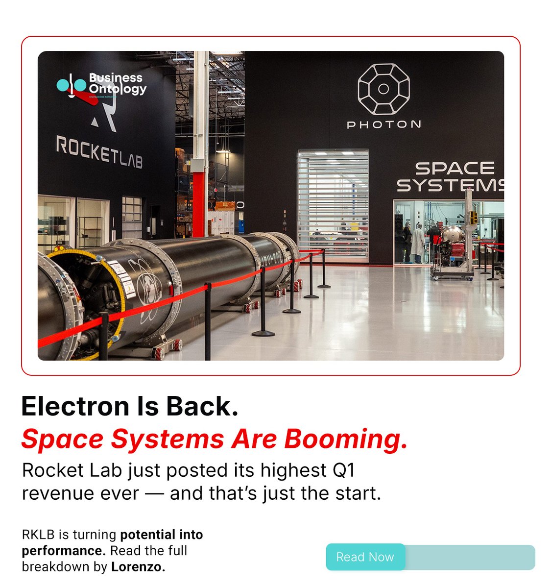 BastianelliLore's tweet image. Electron is back — and Rocket Lab is just getting started.
With record-breaking Q1 revenue and booming space systems, RKLB is turning potential into performance.
Full analysis by @BastianelliLore 
#RocketLab #RKLB #SpaceSystems #Q1Performance #NewSpaceEra