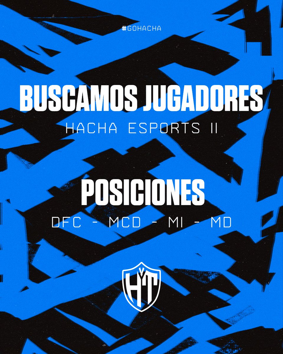 🔵 HACHA TE BUSCA || #EAFC25 ⚪️

Nos encontramos en la busqueda de jugadores para nuestro plantel de #HachaEsportsII 🎮

🔷 Competencias: <a href="/vpn_argentina/">VPN Argentina</a> &amp; <a href="/IESAFIFAar/">IESA Argentina</a> 
🔷 Posiciones: DFC - MCD - MI - MD

👉Aquel interesado, ingresar al grupo de pruebas

chat.whatsapp.com/HwKrqyo8IIBEOo…