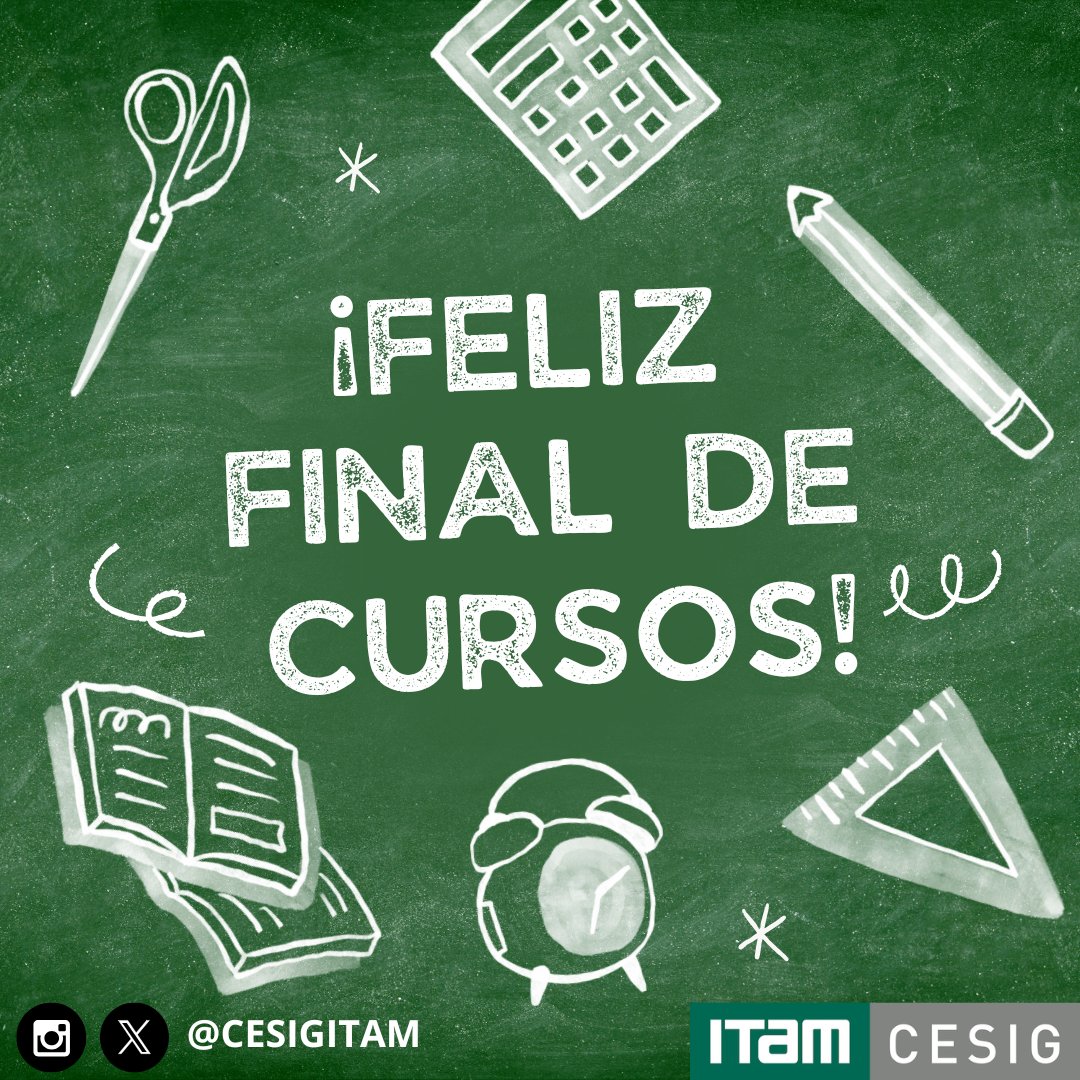 ¡Les deseamos felices vacaciones a las y los alumnos del ITAM! 🤩 🏝️

También los invitamos a seguir nuestras actividades. ¡Nos vemos pronto!

#CESIG #ITAM