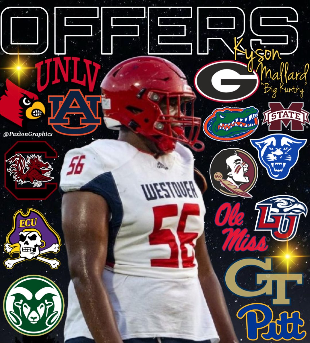 Kyson Mallard (<a href="/KysonMallard56/">Kyson "Big Kuntry" Mallard</a>)
4 ⭐️ Class of 2027 OT (6’7” 320 lbs) 

 “Big Kuntry” is a hot target on the recruiting trail, picking up offers from some of the most notorious programs in the country. Safe to say your QB’s jersey will stay clean if you land this guy!