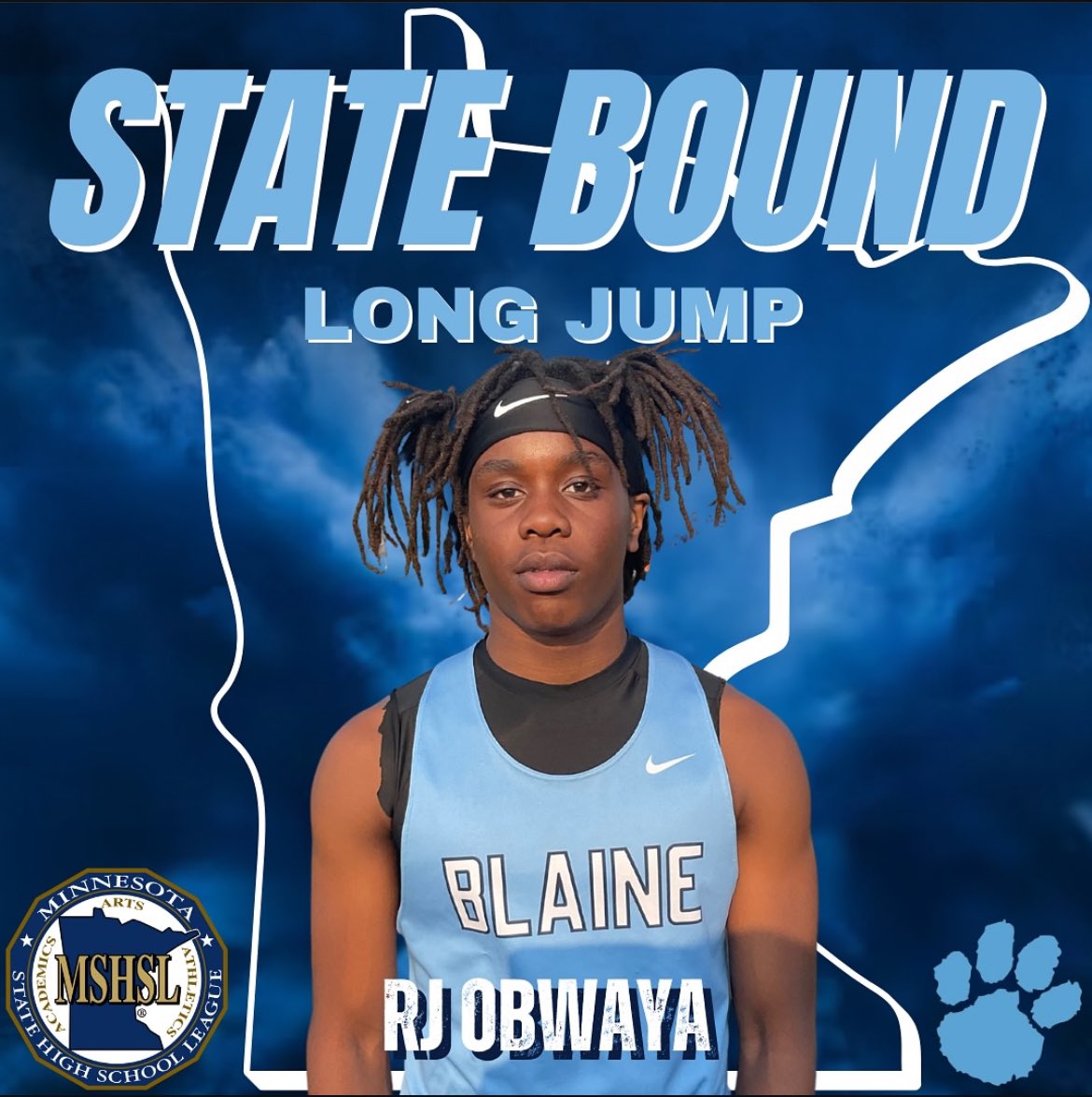 ObwayaJ's tweet photo. Dominance at the section 7AAA championships (State qualifying meet)
Long Jump: 21’11.5” (PR)
#5 in school history (Blaine)
#25 in MN 
1st place🥇
Working hard to continue this progression going into state and usatf season https://t.co/IJAX3XeHkC