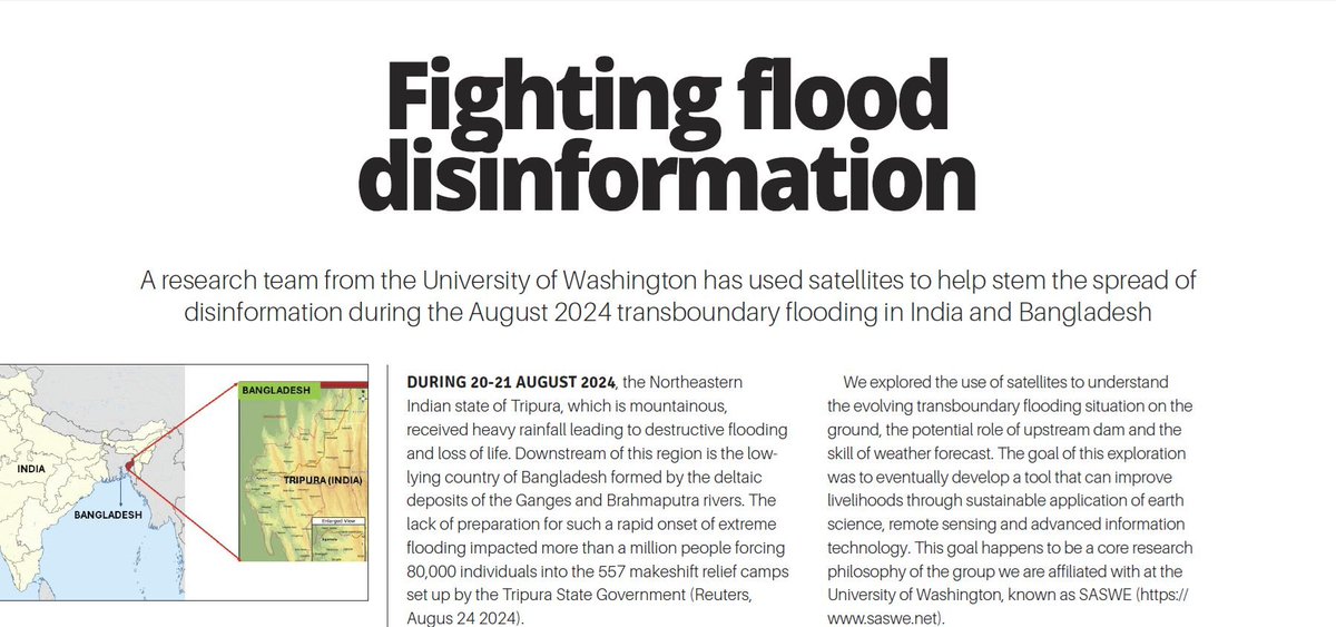 pdas47's tweet photo. Last year we followed the intense flooding in Tripura and SE-BD using satellites, forecasts and models. It was featured in several #magazine and #news articles, system later taken up by BD govt. for implementation. system showing daily inflow and forecast: https://t.co/vZo1YQBQji https://t.co/B94HmBeMoR