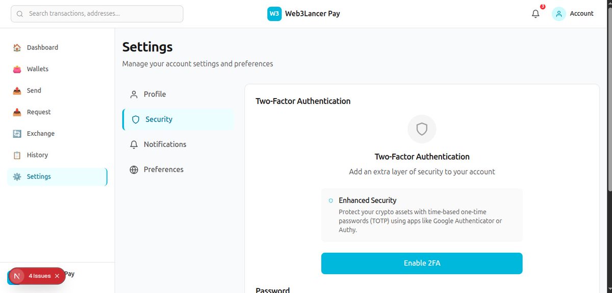 All freelancer accounts are secured with top notch 2fa on lancerpay 🚀