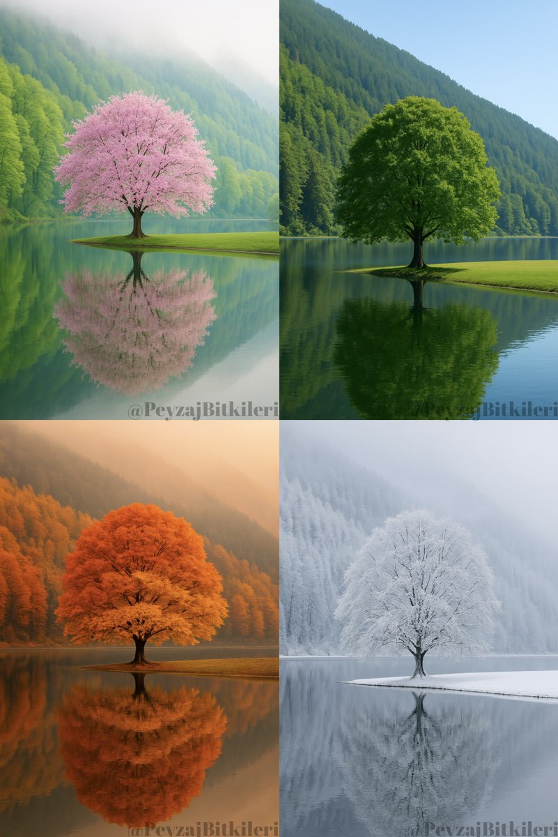 Bir ağaç, dört hikaye. Aynı mekan, mevsim mevsim değişen ruh💚