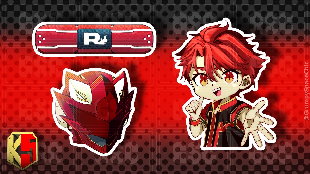 ✨another commission for <a href="/EthanCVO/">Ethan Connor Condon</a> for stickers!  #RedRangerIsekai  #戦隊レッド異世界で冒険者になる