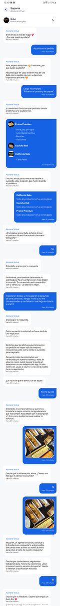 AClement88's tweet photo. @RappiChile su bot que funciona pésimo me cerró la conversación sin darme solución real. El pedido me llego incorrecto e incompleto, y sus agentes no ayudan en nada. Y no puedo volver a abrir un chat por el pedido, pésimo servicio. https://t.co/xjQrd3X45B