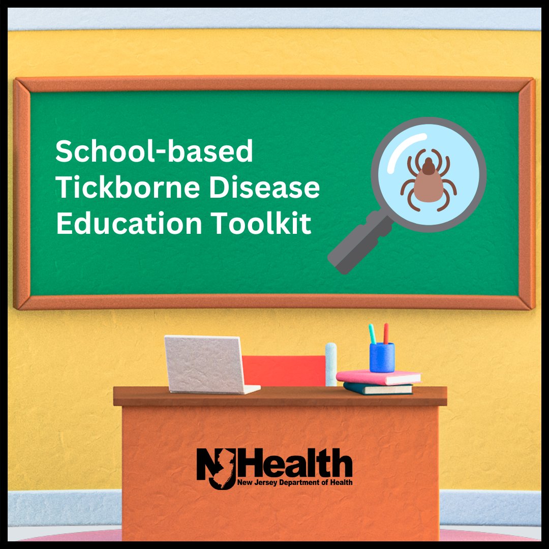 School is almost out, but tick season has arrived! Check out our K-12 tick toolkit, featuring scripted presentations, student handouts, activity sheets, quiz, parent letters, and more. Find it here: nj.gov/health/cd/topi… #HealthierNJ #FighttheBite
