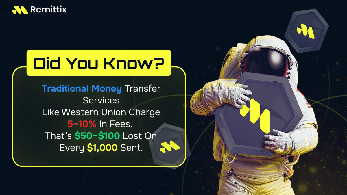 Sending money shouldn’t cost a fortune.
Traditional services charge 5–10% in fees. That’s $50–$100 lost on every $1,000.

Remittix uses blockchain to cut fees, speed up transfers, and put more money in the hands of those who need it.

Send smart. Choose Remittix.io