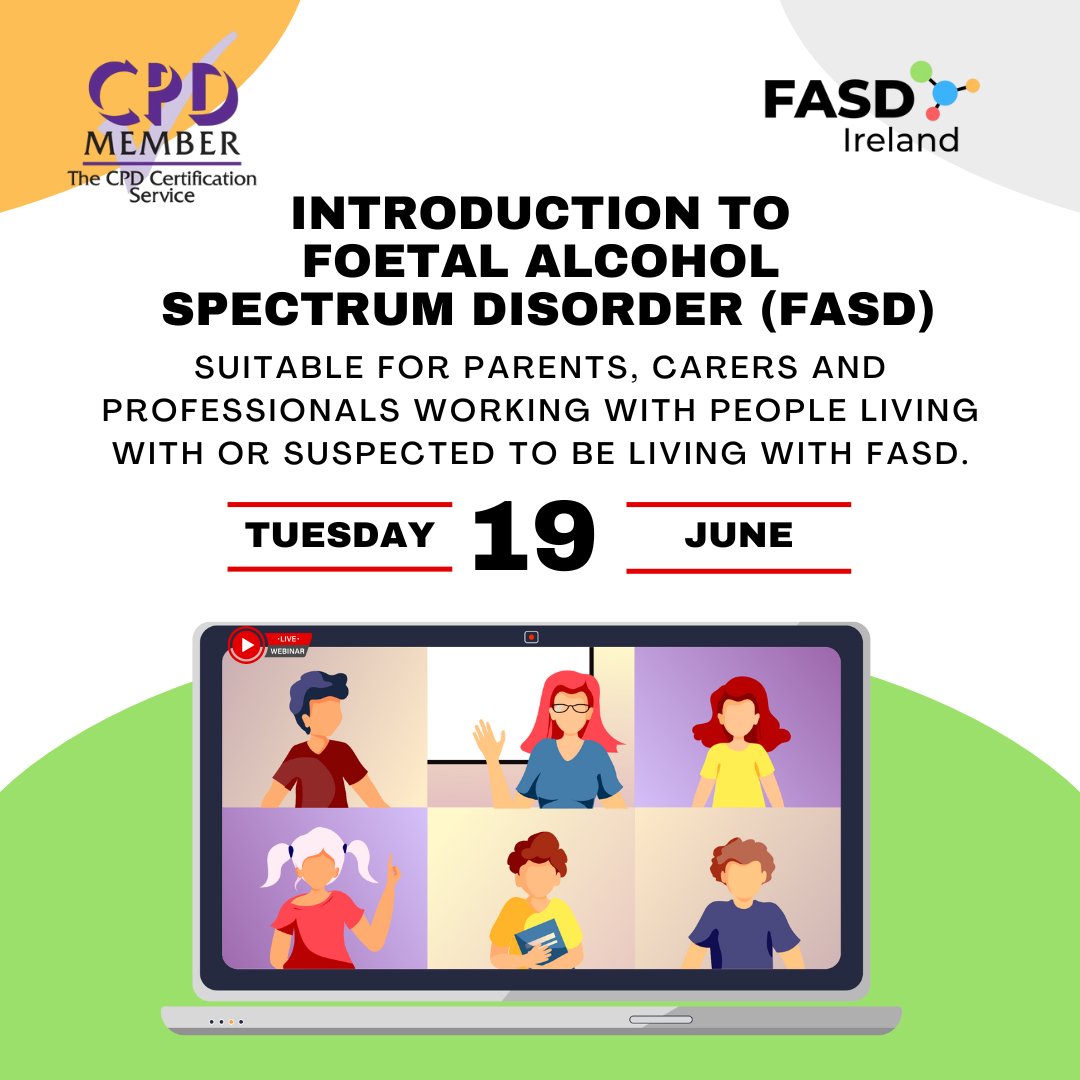 We are over the moon to announce that our Introduction to Foetal Alcohol Spectrum Disorder (FASD) is now #CPD accredited! 🎉

Our next training is on Tuesday 19th June from 10am until 1pm.

You can find more details about the training and how to book here: fasdireland.ie/training