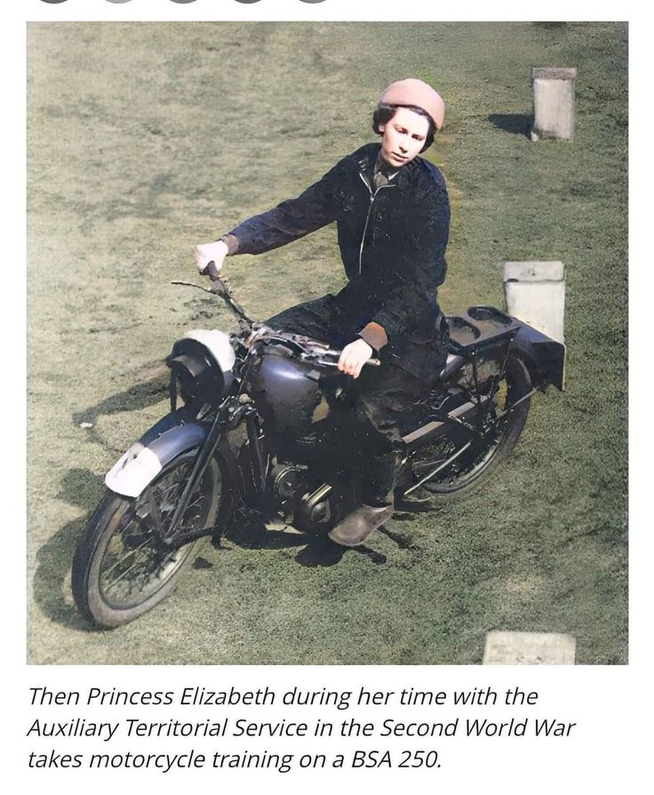 My first time seeing our late Queen Elizabeth riding a motorcycle 😲