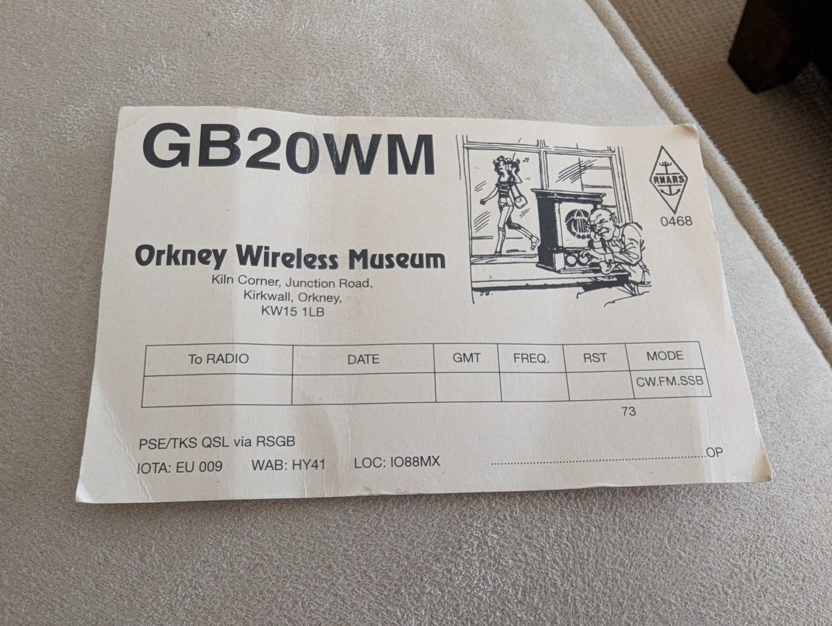 Visiting with my Dad, W2BIL, and he shared with me a QSL card from a museum he visited on his last trip to Scotland.