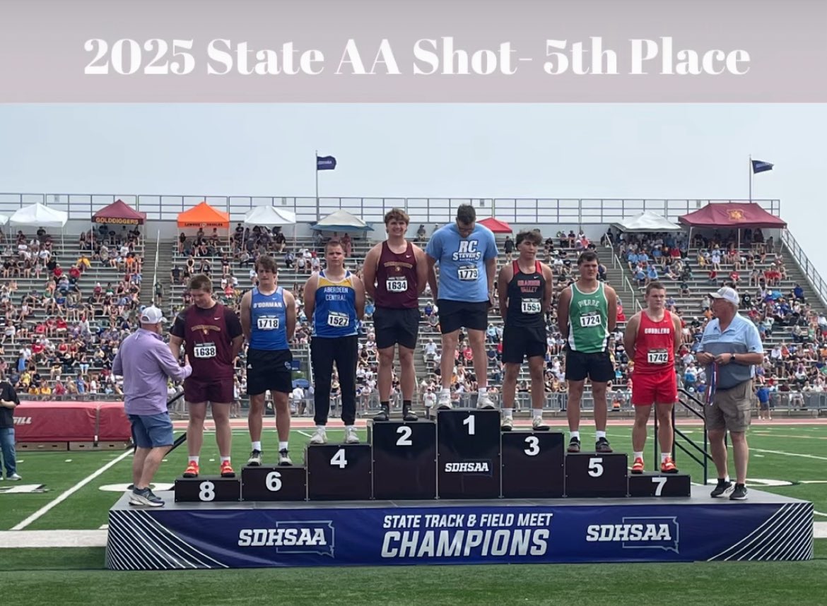 Governor senior EJ B “shot puts” his way into a 5th place finish at the State AA Track and Field Meet! Congrats to EJ on an outstanding athletic career!