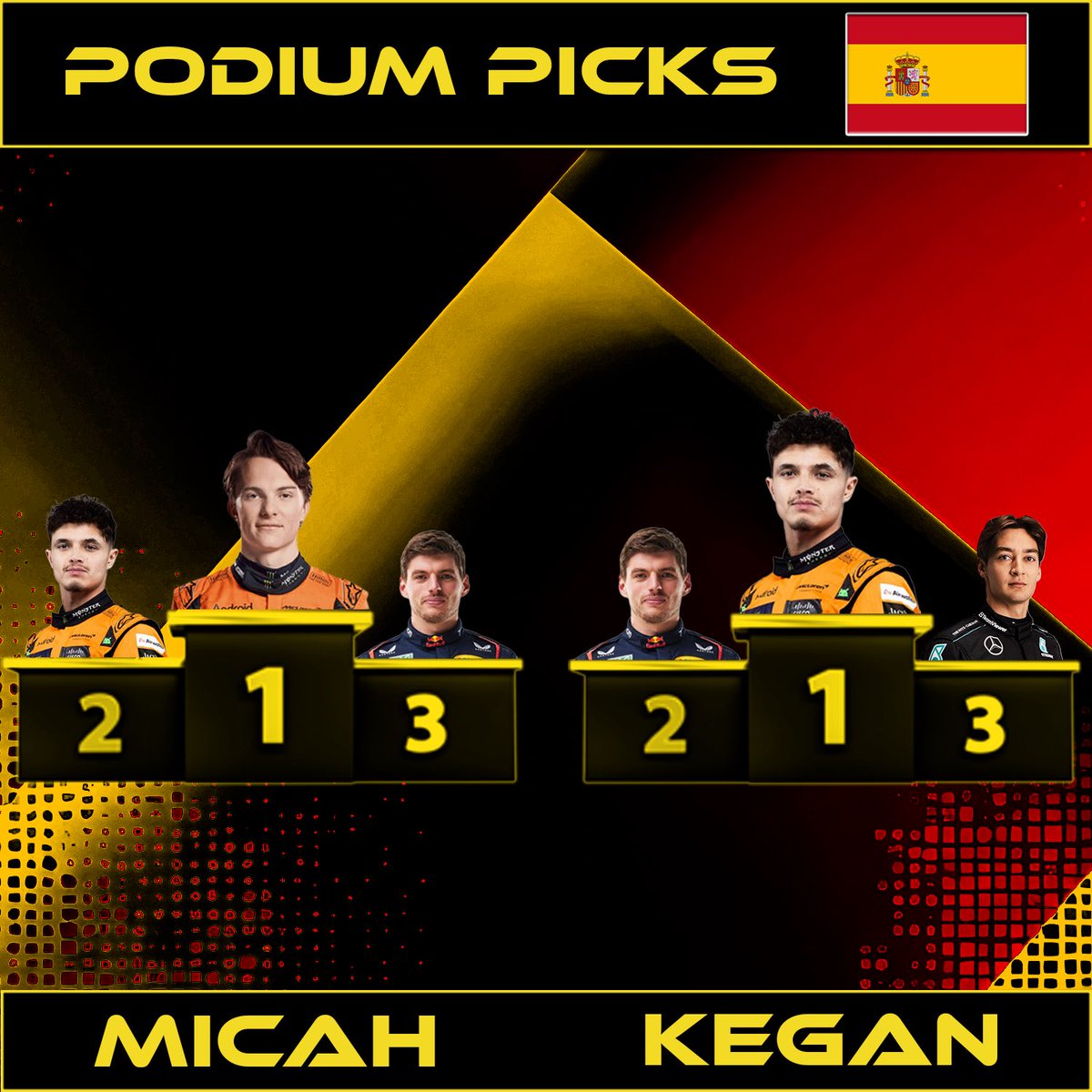 GTD_2024's tweet photo. Our picks for this weekend of Motorsports! Let us know who you think takes home the guitar in Nashville, and if you think anyone can challenge McLaren in Spain #nascar #f1 #formulaone #racing https://t.co/UBAFDpdjJU
