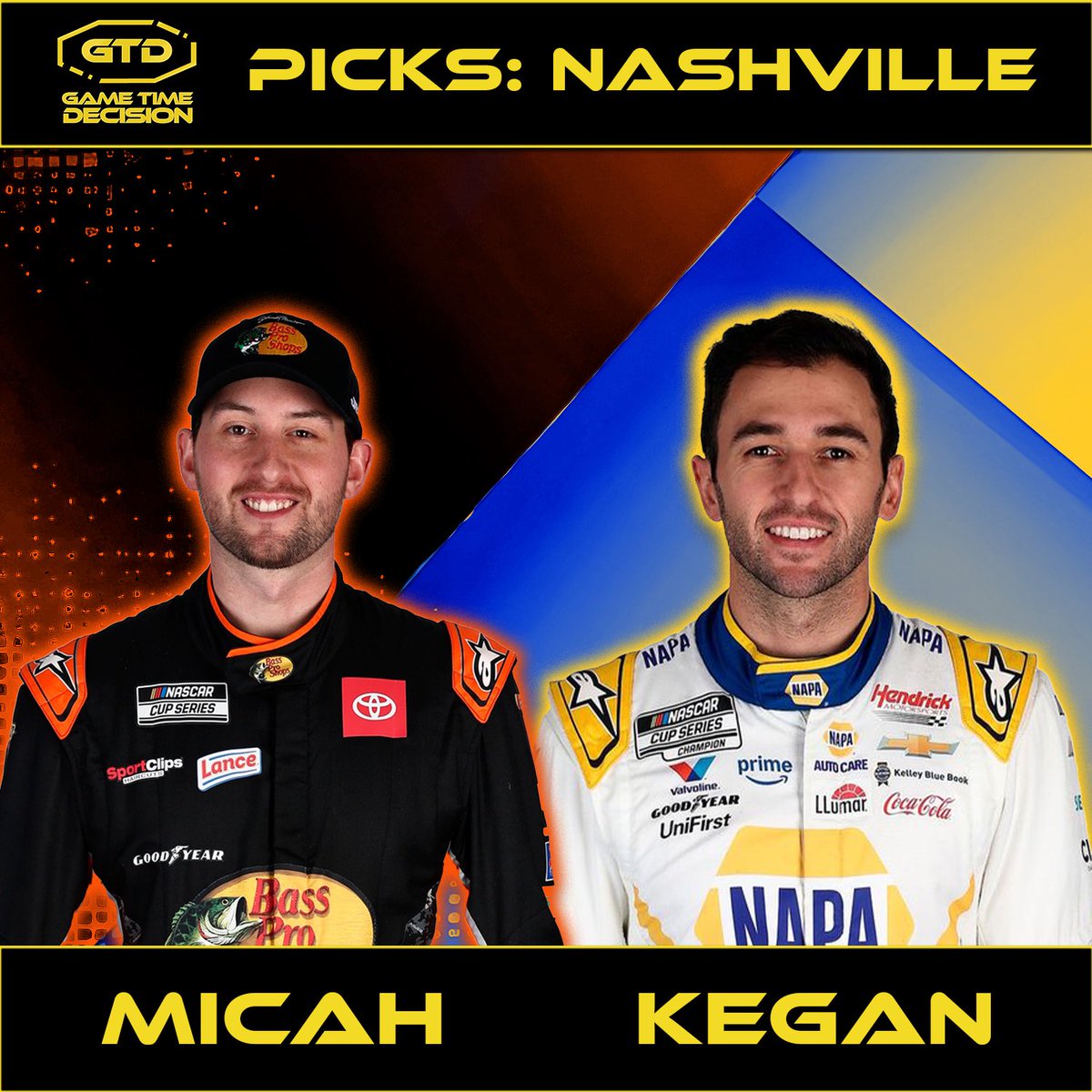 GTD_2024's tweet photo. Our picks for this weekend of Motorsports! Let us know who you think takes home the guitar in Nashville, and if you think anyone can challenge McLaren in Spain #nascar #f1 #formulaone #racing https://t.co/UBAFDpdjJU