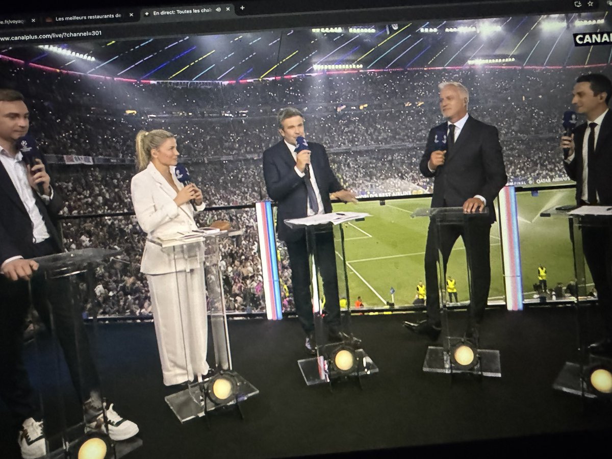 Elle est là pour quoi la dame en blanc sur le plateau de <a href="/canalplus/">CANAL+</a> ?
Pour tester la lumière ? 
Pour vérifier que le micro est branché ?
Franchement, à quoi sert-elle? 
Ni analyse, ni avis, ni relief. 
Une présence… décorative ? #PSGINTER