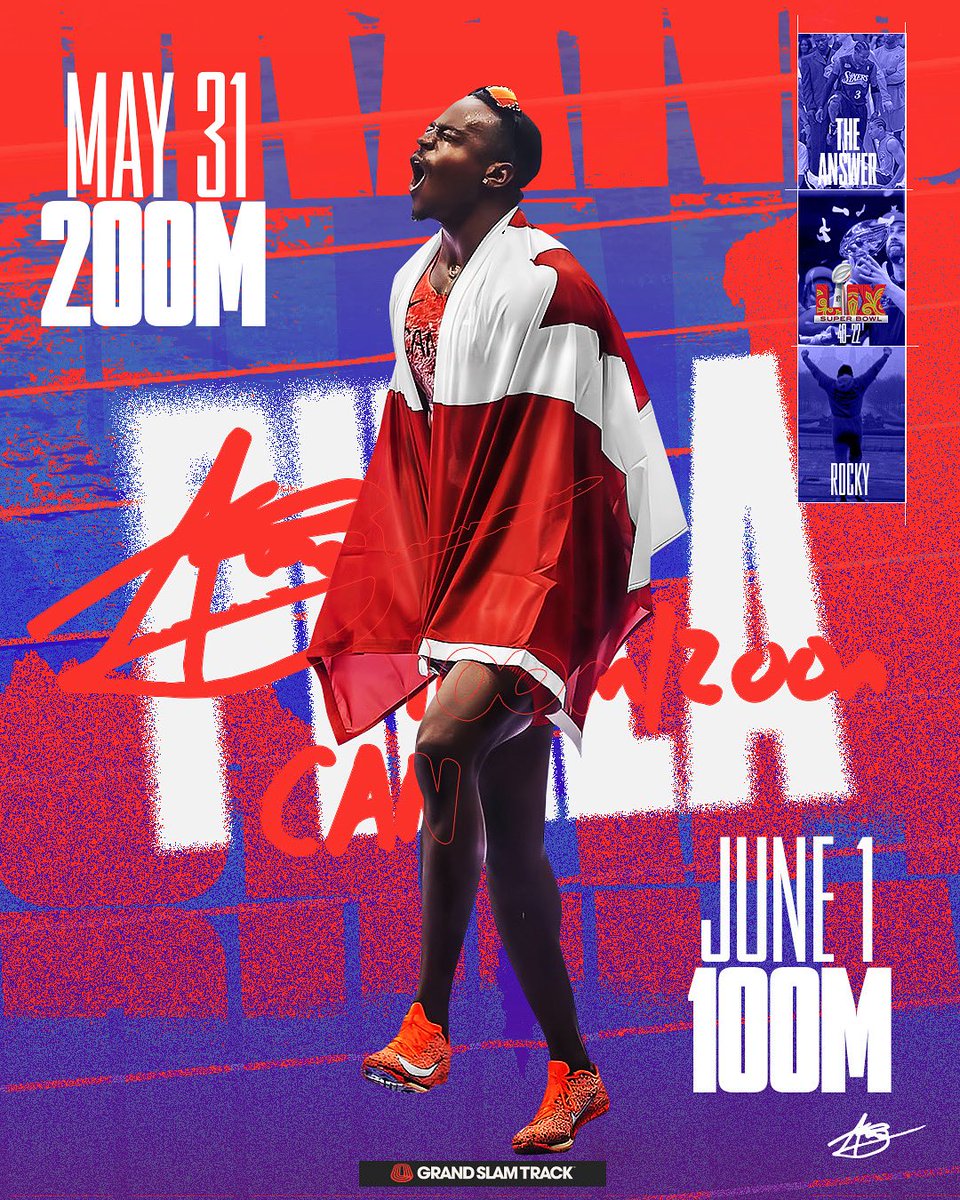 Grand Slam Track Day in PHILLY🔥

Tune in on Peacock 🇺🇸/ CBC SPORTS GEM 🇨🇦

Saturday - 200m 5:07pm EST 
Sunday - 100m 5:22pm EST