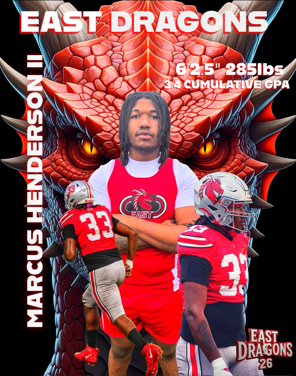 Marcus Henderson II 6' 2.5in. 285lbs D-Line '26 (@5strmarcus_33) on Twitter photo Hudl below
'26
3.9 GPA (3.45 Cumulative)
6'2.5" 285lbs
Varsity DT/DE (Akron East CLC) Ohio
3- D1 Offers/2- D2 Offers
TRANSCRIPT Ready
DM Open
hudl.com/video/3/185140…
#ohiofootballrecuits <a href="/PrepRedzoneOH/">Prep Redzone Ohio</a> <a href="/OhiosElite1/">Ohio’s Elite</a> <a href="/neohiohsfb/">NE Ohio HSFB</a> <a href="/TopPreps/">College Coach / College Scout / College Recruiter</a> <a href="/steadycoaching/">Coach Marques Hayes</a> Hudl below
'26
3.9 GPA (3.45 Cumulative)
6'2.5" 285lbs
Varsity DT/DE (Akron East CLC) Ohio
3- D1 Offers/2- D2 Offers
TRANSCRIPT Ready
DM Open
hudl.com/video/3/185140…
#ohiofootballrecuits <a href="/PrepRedzoneOH/">Prep Redzone Ohio</a> <a href="/OhiosElite1/">Ohio’s Elite</a> <a href="/neohiohsfb/">NE Ohio HSFB</a> <a href="/TopPreps/">College Coach / College Scout / College Recruiter</a> <a href="/steadycoaching/">Coach Marques Hayes</a>