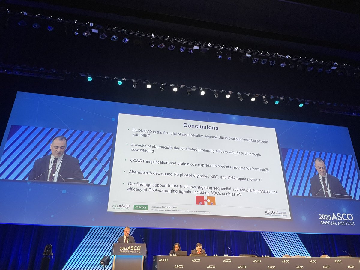 WCM GU Cancer (@wcmgucancer) on Twitter photo Live at #ASCO25: Dr. Bishoy Faltas (<a href="/FaltasLab/">Dr. Bishoy M. Faltas</a>) presented results from the CLONEVO #ClinicalTrial for #BladderCancer that he led with other <a href="/WeillCornell/">Weill Cornell Medicine</a> #GU team members bit.ly/3Z67KoD Live at #ASCO25: Dr. Bishoy Faltas (<a href="/FaltasLab/">Dr. Bishoy M. Faltas</a>) presented results from the CLONEVO #ClinicalTrial for #BladderCancer that he led with other <a href="/WeillCornell/">Weill Cornell Medicine</a> #GU team members bit.ly/3Z67KoD