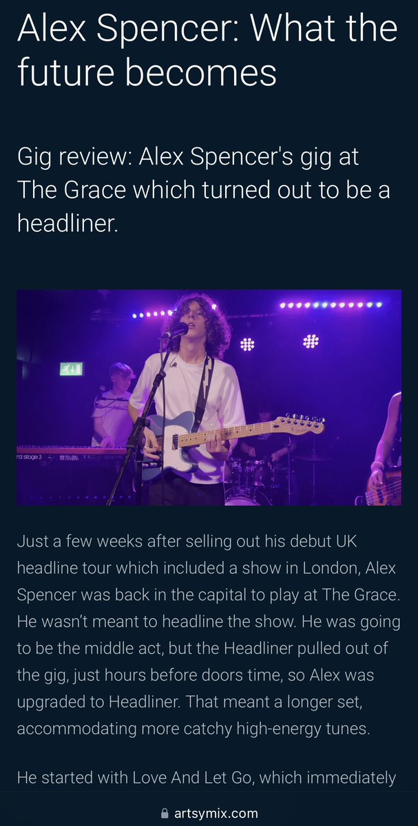 Gig Review: <a href="/alexspencerUK/">Alex Spencer</a> at The Grace in London.

artsymix.com/gigs/alex-spen…