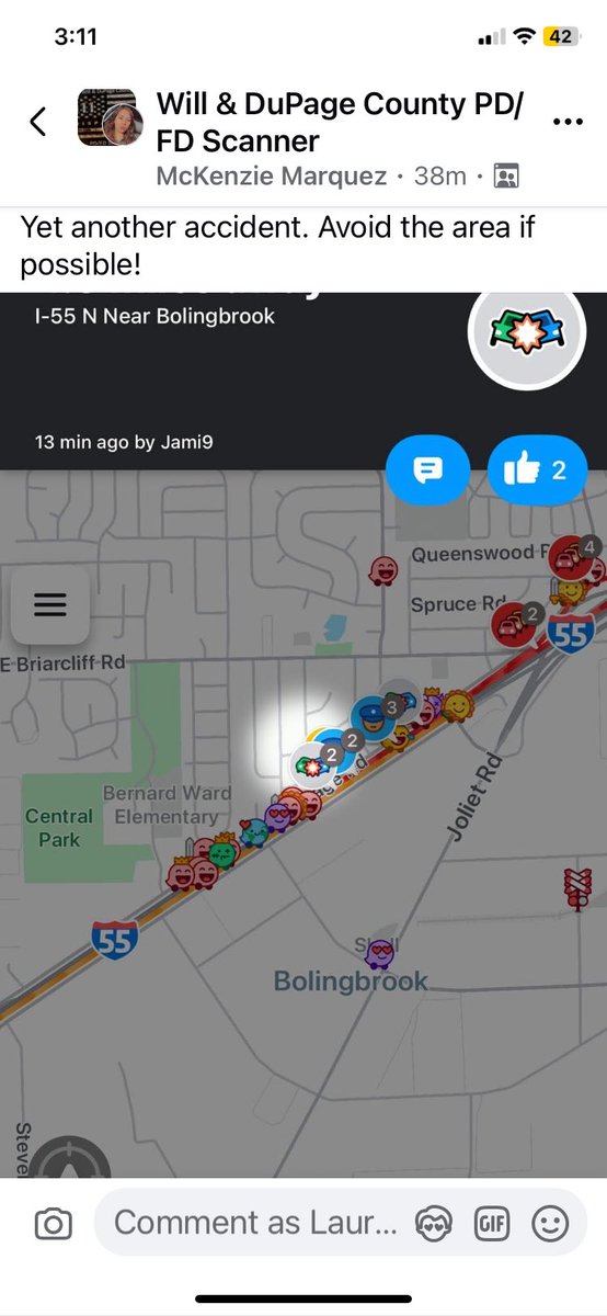 LHenager's tweet photo. @IDOT_Illinois 7 accidents this week!!! Get another lane split sign in the left median so those people can see it. This deadly gauntlet needs to get 24/7 work on that construction zone to finish it before more people die!
@NBC5Chicago @ABC7Chicago 
@WBBM1059Traffic https://t.co/M60blolVJ6