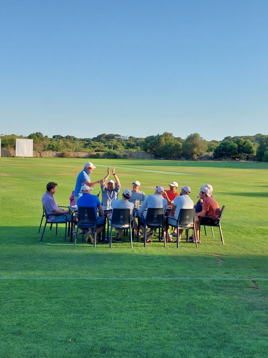 SATURDAY RESULT: (40 overs)

Menorca 285-7
T. Cotton 105*,  J. Hagger 72
R. Bartholomew 3-60

West Sussex Barabarians: 181-7
H. Green 50*, W. Wormsley 50, 
M. Schwartz 42,
N. Roussel 5-15 

menorca.play-cricket.com/website/result…