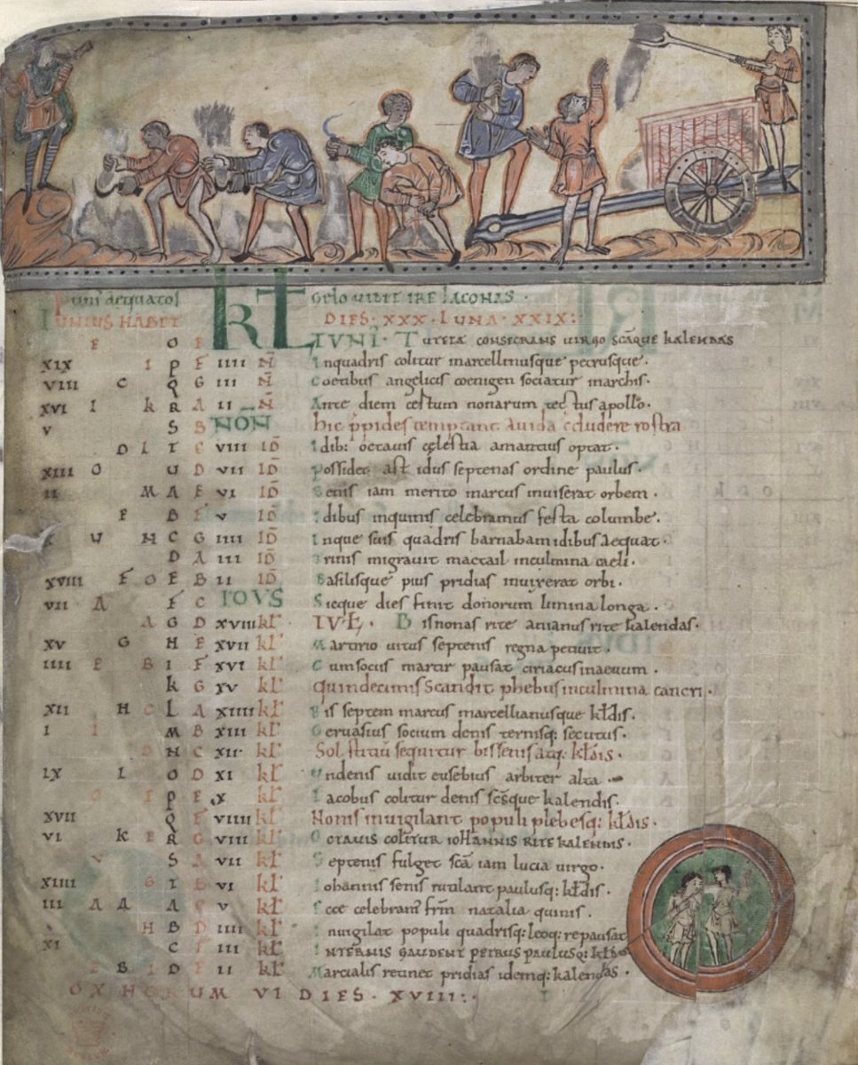 Ennius (@red_loeb) on Twitter photo June is the time for reaping.
#medievalcalendar
BL Cotton MS Tiberius B V /1; 11th century; f.5v
<a href="/BLMedieval/">Medieval Manuscripts</a> June is the time for reaping.
#medievalcalendar
BL Cotton MS Tiberius B V /1; 11th century; f.5v
<a href="/BLMedieval/">Medieval Manuscripts</a>