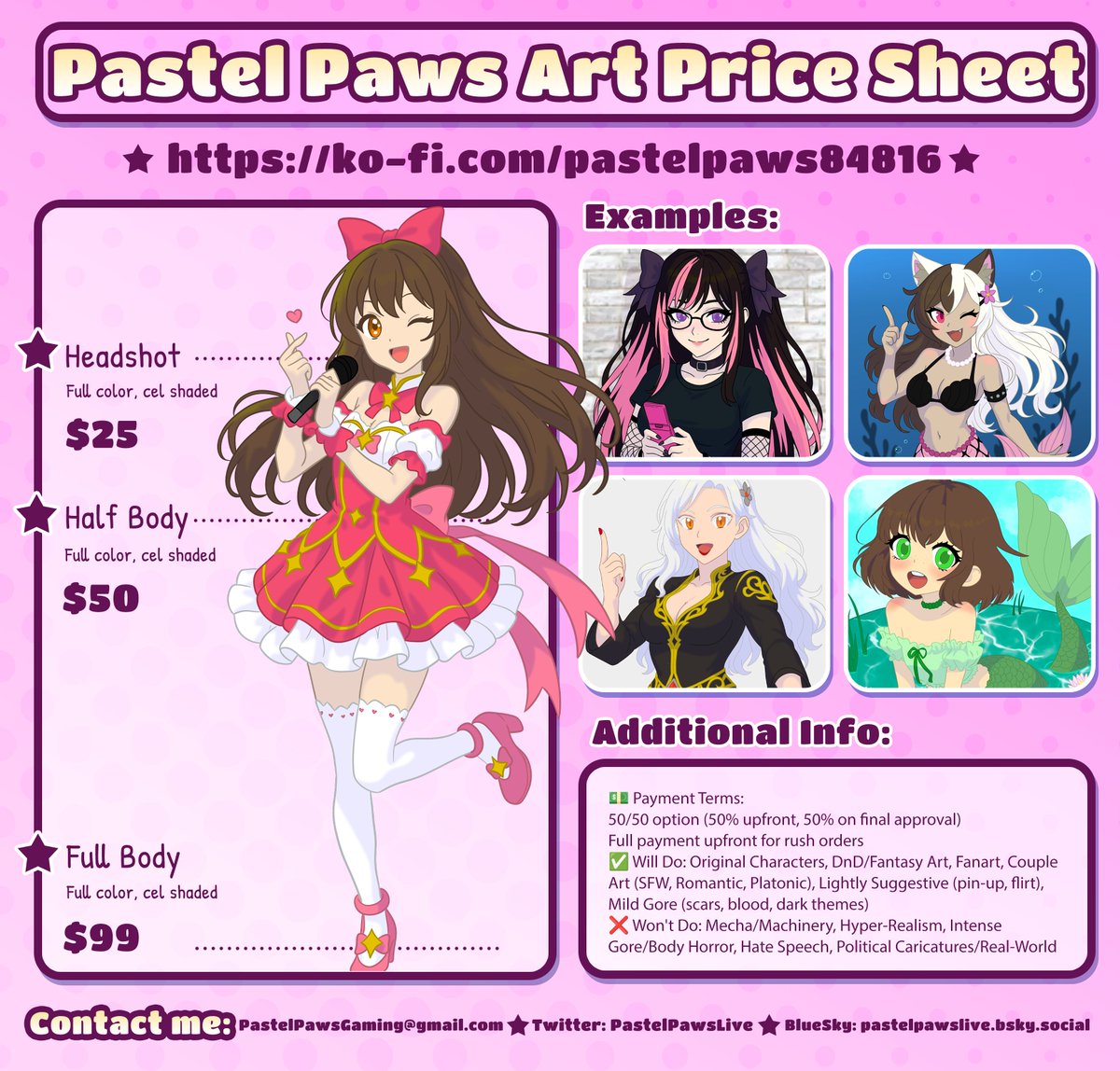 🎨✨Did Pastel Paws just open art commissions early? Cough cough Yes, she did.

 If you’ve been wanting some art from me, now’s your chance~ 

Check it out and maybe treat yourself to something cute! 🖌️

#Artist #Art #commsopen 

ko-fi.com/pastelpaws8481…