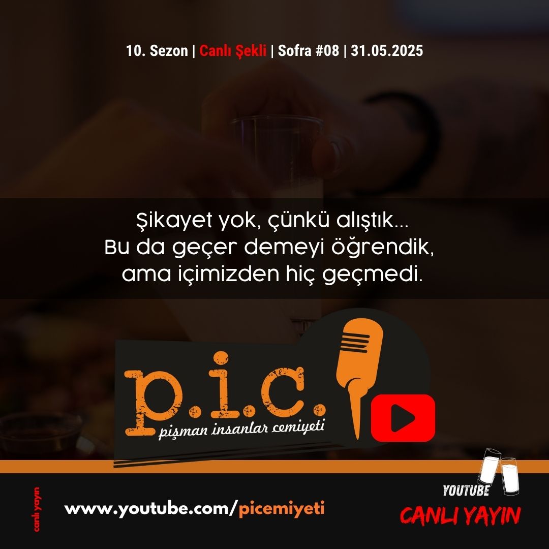 "Şikayet yok, çünkü alıştık.. Bu da geçer demeyi öğrendik, ama içimizde hiç geçmedi.." Cemiyet birkaç şarkı sonra Youtube'da yayında! #picemiyeti  

youtu.be/5jbsYvKo7sA