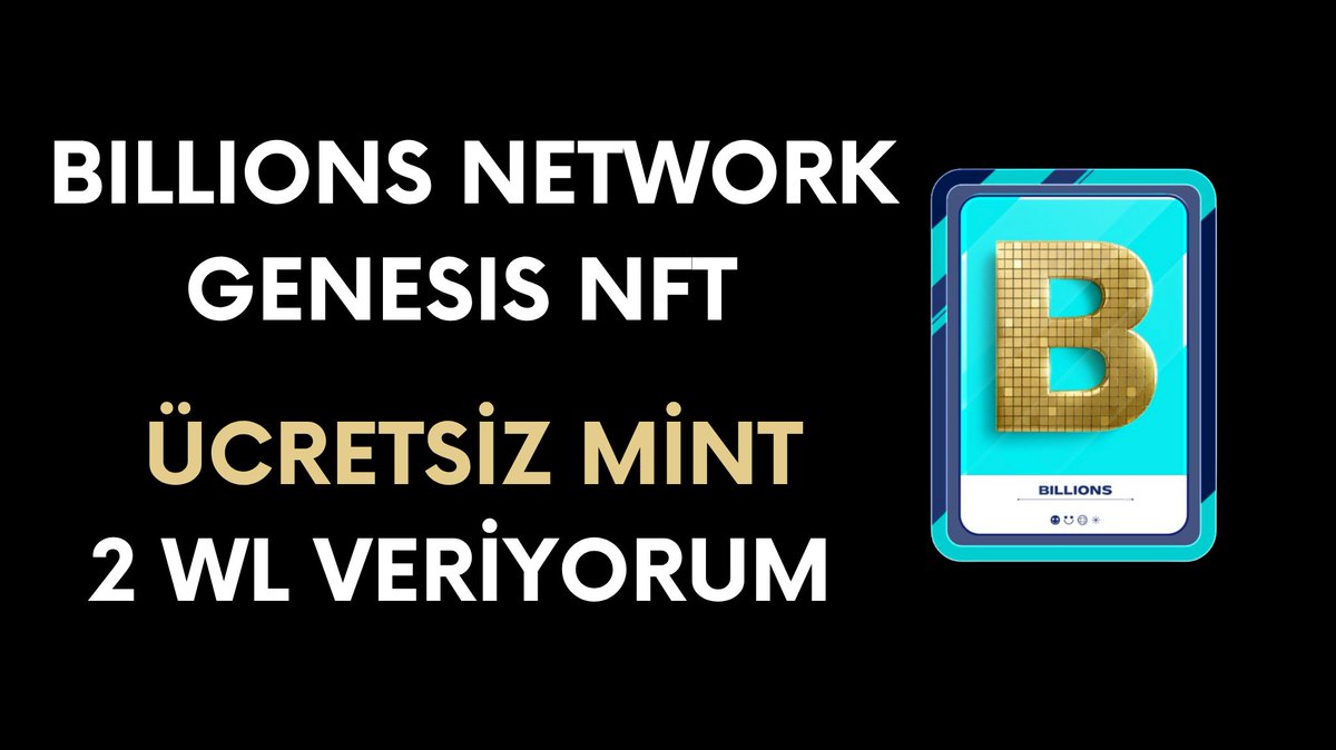 I’m a Billionaire! 💰💰

Ücretsiz mintlenecek Billions Genesis minti için 2 WL dağıtıyorum, kazandıracaktır 🤝

Katılmak için;
- <a href="/billions_ntwk/">Billions</a> &amp; <a href="/0xOziK/">Ozi aka brrrrrrr 💸</a> takip et.
- RT &amp; 1 arkadaş etiketle.

Bol Şans 🍀