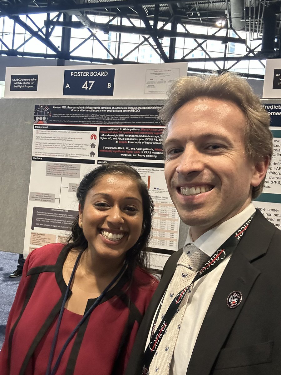 Ryan Denu, MD, PhD (@ryandenu) on Twitter photo Congrats to co-fellow Nirosha Perera on an excellent presentation on racial and environmental disparities in lung cancer patients.
<a href="/MDAndersonNews/">MD Anderson Cancer Center</a> #ASCO25 Congrats to co-fellow Nirosha Perera on an excellent presentation on racial and environmental disparities in lung cancer patients.
<a href="/MDAndersonNews/">MD Anderson Cancer Center</a> #ASCO25
