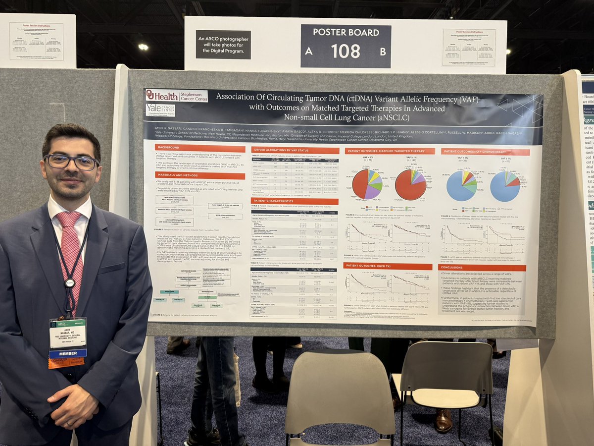 Yale Cancer Center (@yalecancer) on Twitter photo .<a href="/AminNassarMD/">Amin Nassar, MD</a> demonstrates that the presence of a detectable, targetable driver alteration in advanced #NSCLC is actionable, regardless of ctDNA variant allelic frequency #ASCO25 <a href="/YaleHemOnc/">Yale Hematology Oncology Fellows</a> <a href="/SmilowCancer/">Smilow Cancer Hospital</a> <a href="/YaleMed/">Yale School of Medicine</a> <a href="/FoundationATCG/">Foundation Medicine</a>
meetings.asco.org/abstracts-pres… .<a href="/AminNassarMD/">Amin Nassar, MD</a> demonstrates that the presence of a detectable, targetable driver alteration in advanced #NSCLC is actionable, regardless of ctDNA variant allelic frequency #ASCO25 <a href="/YaleHemOnc/">Yale Hematology Oncology Fellows</a> <a href="/SmilowCancer/">Smilow Cancer Hospital</a> <a href="/YaleMed/">Yale School of Medicine</a> <a href="/FoundationATCG/">Foundation Medicine</a>
meetings.asco.org/abstracts-pres…
