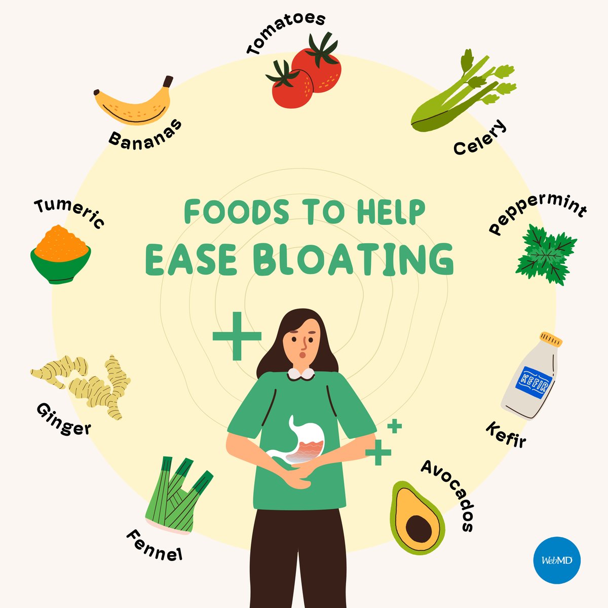 Are you feeling a little bloated? These foods may help prevent extra air in your abdomen. wb.md/3ZE4UY3