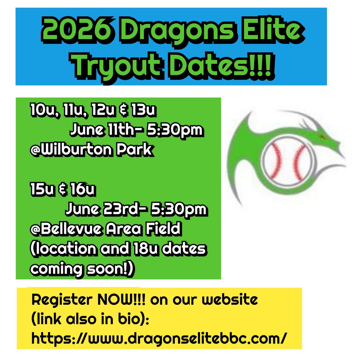 DragonsElitebbc's tweet photo. REGISTER NOW FOR TRYOUTS!
https://t.co/QNnBUii6Tz https://t.co/48RchWSDOL