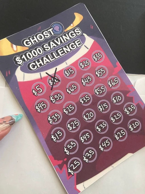 Playing savings bingo! So I made a card for it to match my budget binder lol
