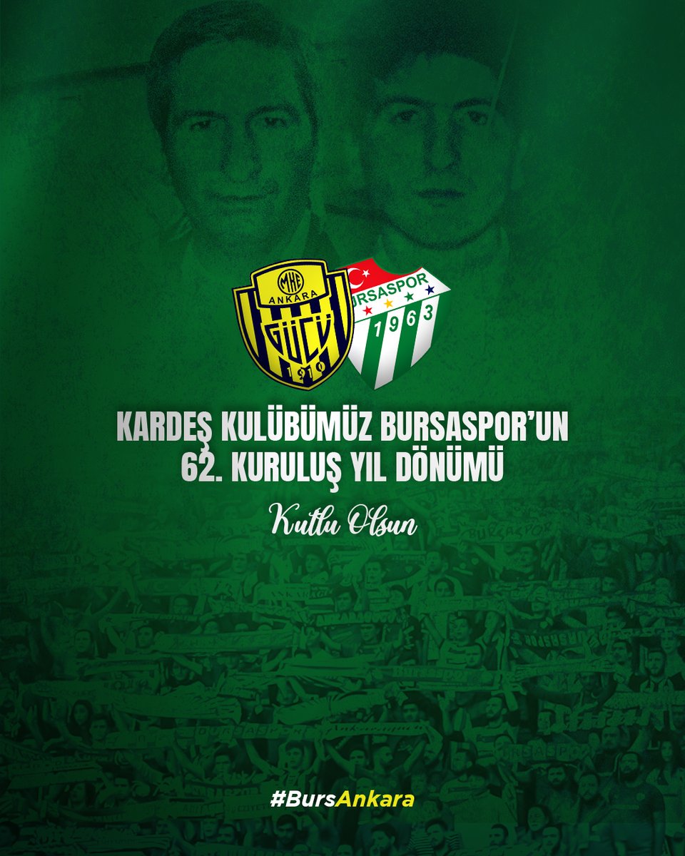 Kardeş kulübümüz Bursaspor’un kuruluşunun 62. yıl dönümü kutlu olsun!

Nice yıllara! <a href="/BursasporSk/">Bursaspor</a>  💚🤍
