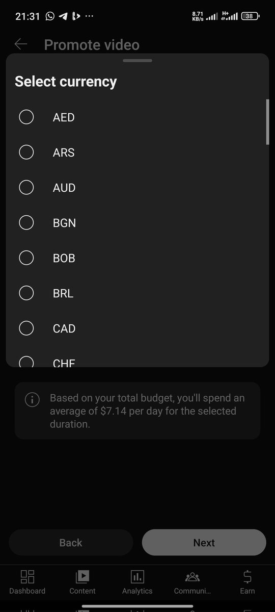 HeSawGodLess's tweet photo. @YouTube you always sideline Nigerian creators out of the better stuff why?, this are the only currencies and more available for running ads except in NGN, and top that our cards always decline,find a solution for us like how FB did.
Nigerian top content creators saying nothing https://t.co/jGHypjjjqU