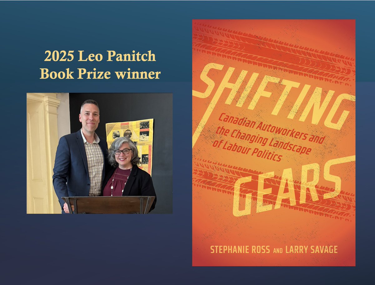 Stephanie Ross (@stephross_mac) on Twitter photo It's an incredible honour for <a href="/Prof_Savage/">Larry Savage</a> and me to receive <a href="/CAWLS_ACETS/">CAWLS-ACETS</a>' Leo Panitch Book Prize for the best book in Canadian #LabourStudies in 2025, especially because Leo was our mentor. So grateful to our peers for this recognition #canlab #cdnpoli
ubcpress.ca/shifting-gears It's an incredible honour for <a href="/Prof_Savage/">Larry Savage</a> and me to receive <a href="/CAWLS_ACETS/">CAWLS-ACETS</a>' Leo Panitch Book Prize for the best book in Canadian #LabourStudies in 2025, especially because Leo was our mentor. So grateful to our peers for this recognition #canlab #cdnpoli
ubcpress.ca/shifting-gears