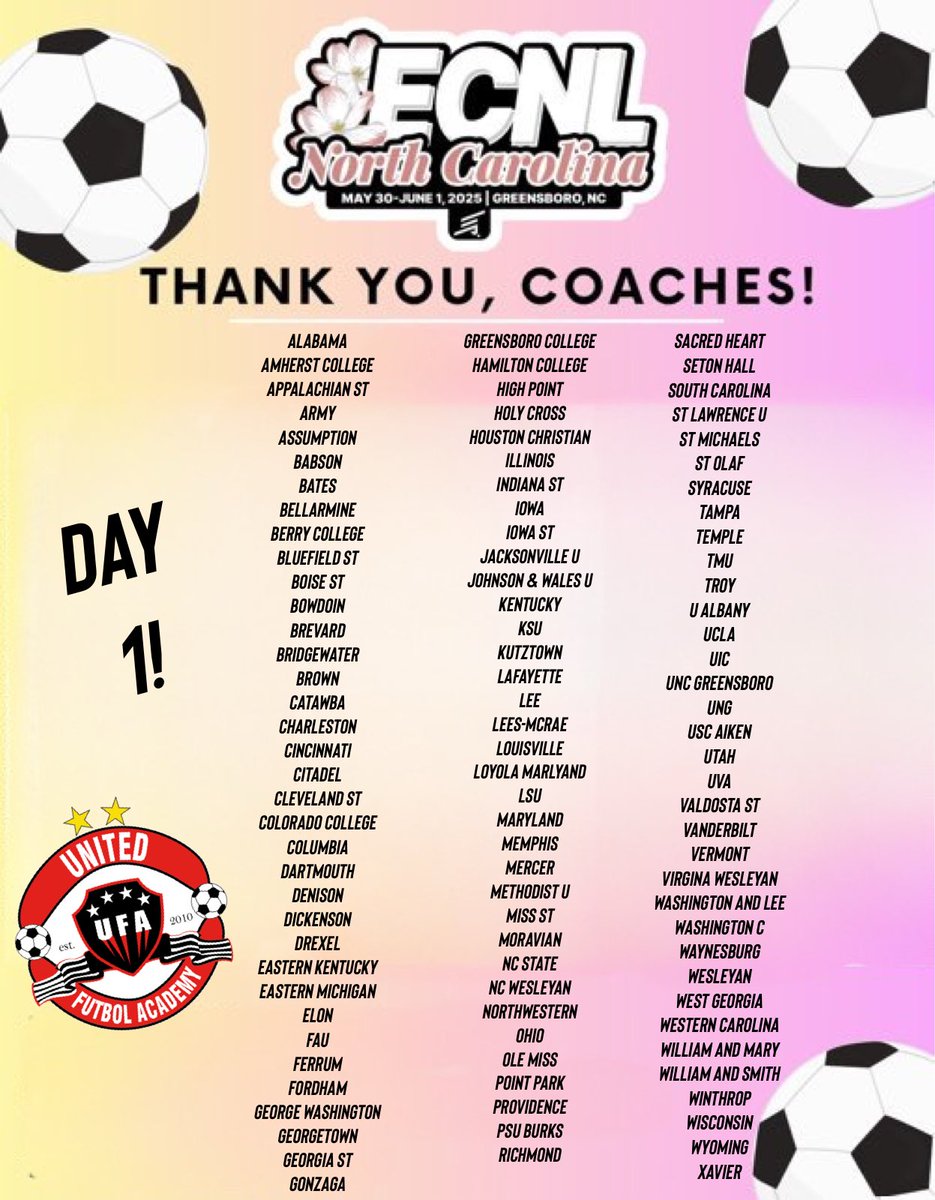 UFA08G_ECNL's tweet image. The first two days have been fantastic. Huge thanks to all the coaches who made time to watch our team, even with all the schedule changes. Truly appreciated!
@ImYouthSoccer @UnitedFA_ECNL @ECNLgirls