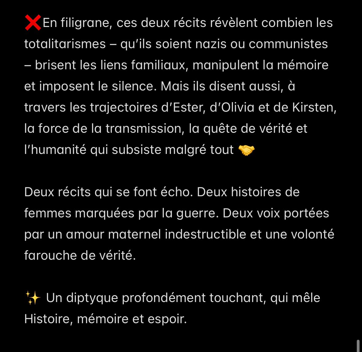 SAgierChauvin's tweet image. 📚 Mon retour sur La Sage Femme d’Auschwitz et La Sage Femme de Berlin d’ @annastuartbooks 
Spoiler : ⭐️⭐️⭐️⭐️,5/5
Un diptyque profondément touchant, qui mêle
Histoire, mémoire et espoir.

#lecture2025