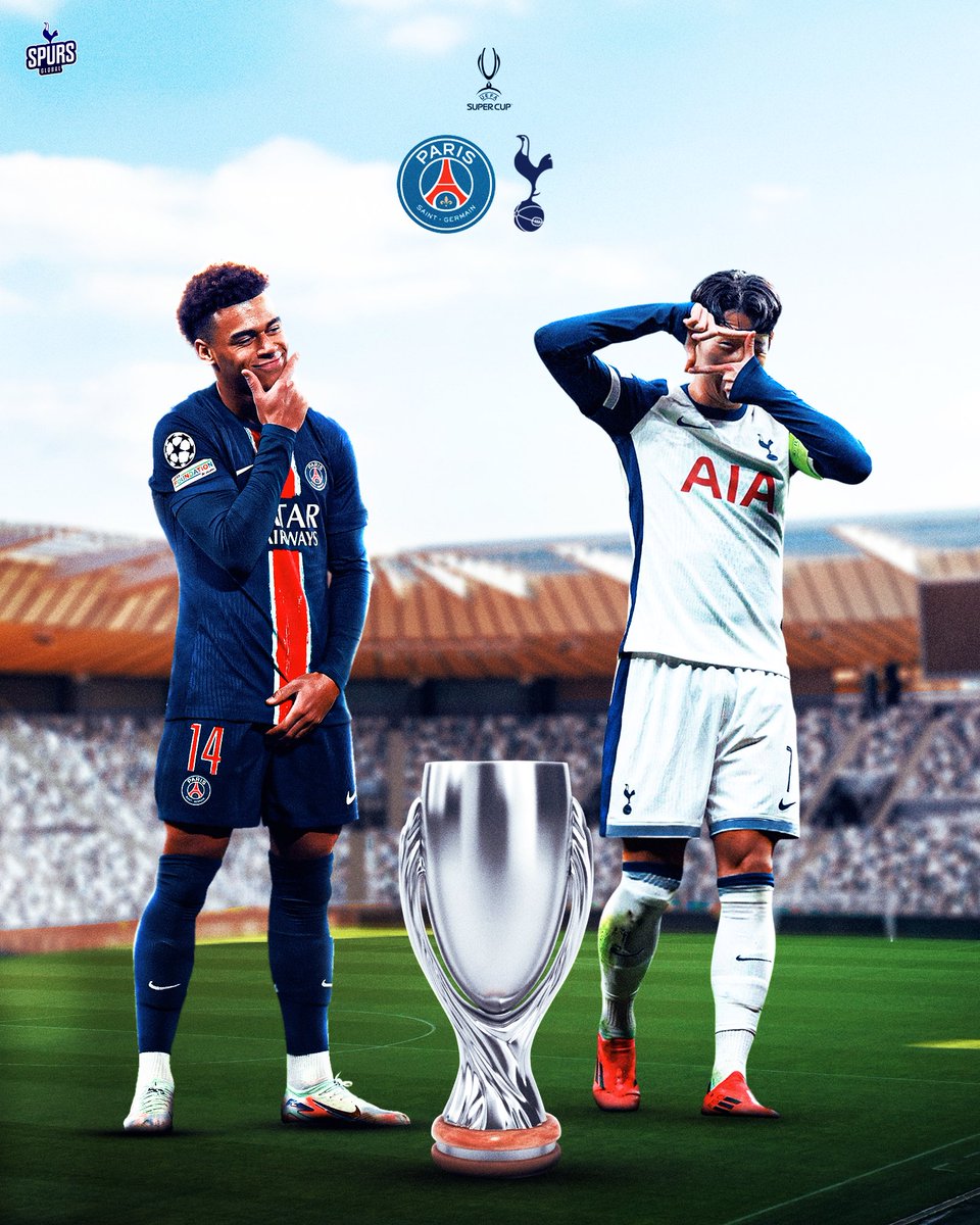 spurssglobal's tweet photo. ⚪️🏆 𝐎𝐅𝐅𝐈𝐂𝐈𝐀𝐋: Tottenham will face PSG in the UEFA Super Cup! https://t.co/OwoRL4JLQ3