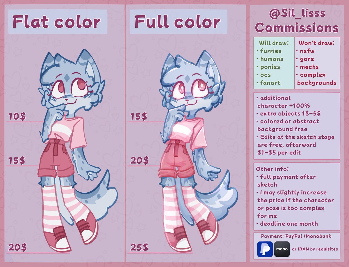 Sil_lisss's tweet image. !!!COMMISSION REMINDER!!!
#commissionsoopen #Commission #furrycommision #furry #pricelist