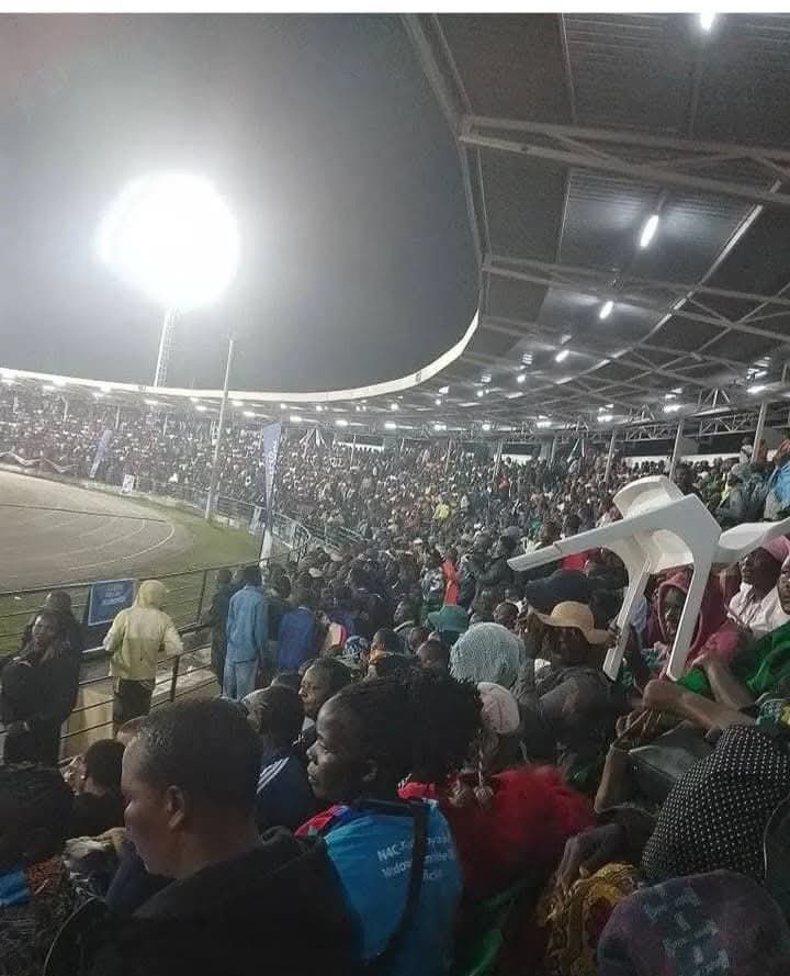 BREAKING: Homabay’s Raila Odinga 20,000 seater stadium officially full to capacity 15 minutes to midnight. All gates closed.
