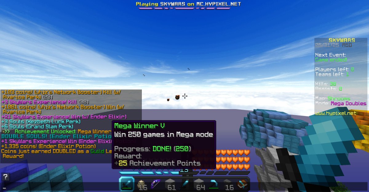 oJakeyyy's tweet image. MAX HYPIXEL ACHIEVEMENTS!!! Multiple years of grinding to reach this moment, actually surreal. Thank you to everyone who showed up to the party/stream/any part in the journey 🥳🥳