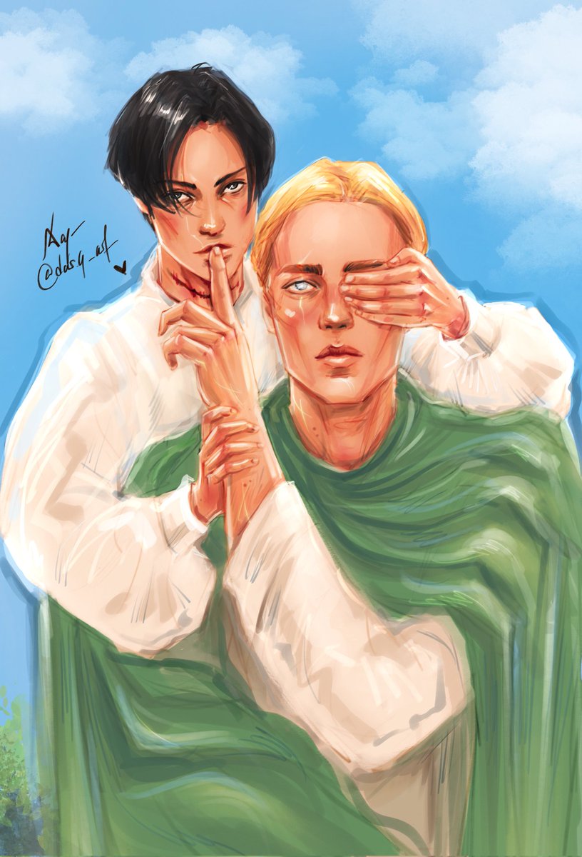 Erwin and Levi

inspired by the mini-series of fanfiction No Longer Speaking/ But Talking Enough /To Make It Work by everythingsshiny

#eruri #erurifanart #leviackerman #levi #erwinsmith #levixerwin #attackontitan #ShingekiNoKyojin