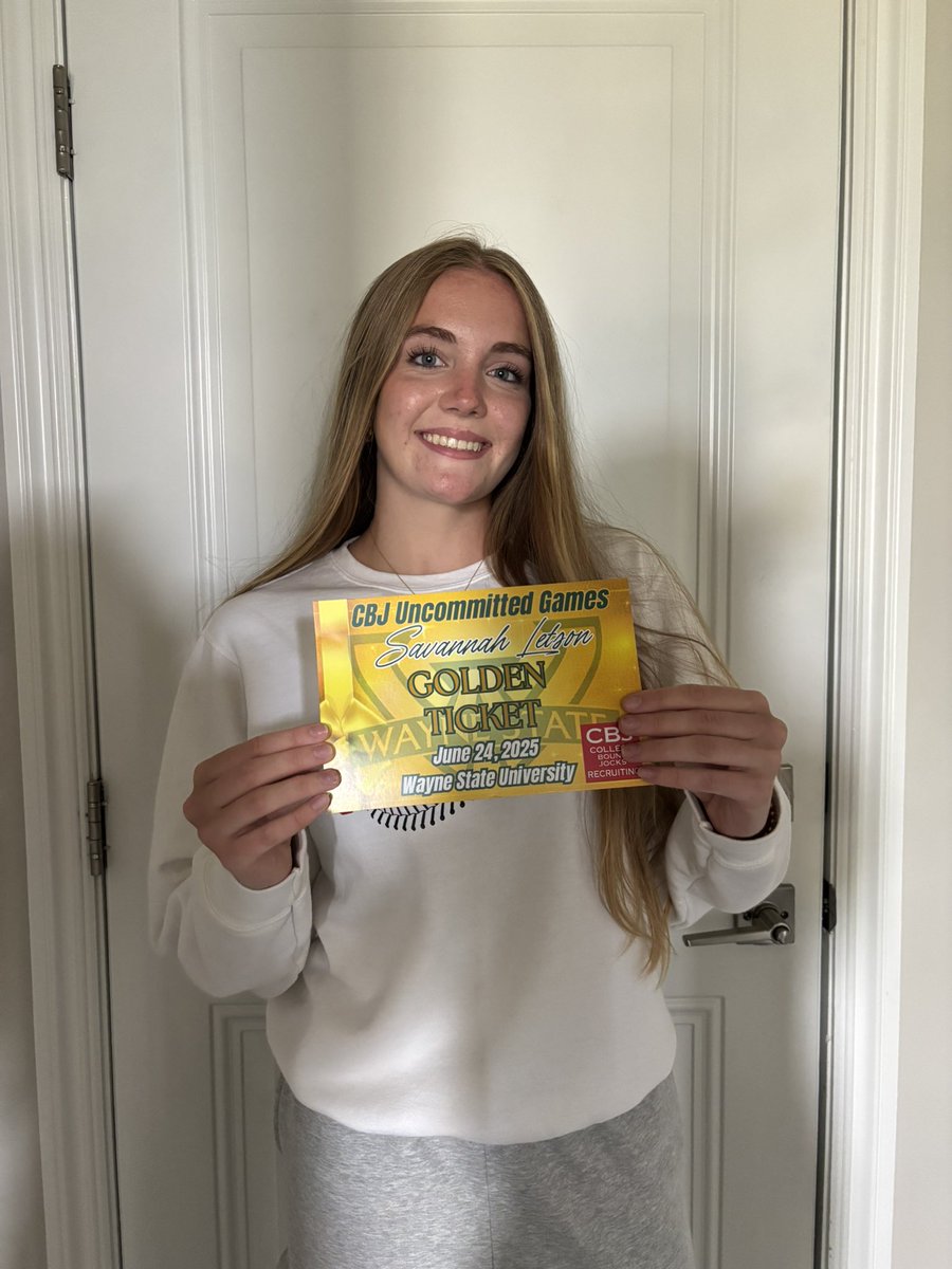 Savannah Letson (@letsonsavannah) on Twitter photo So happy I got invited to the CBJ uncommitted games on June 24th at Wayne State! Thank you <a href="/CollegeBDJocks/">College Bound Jocks</a> for this great opportunity.
<a href="/WayneStateSB/">Wayne State Softball</a> So happy I got invited to the CBJ uncommitted games on June 24th at Wayne State! Thank you <a href="/CollegeBDJocks/">College Bound Jocks</a> for this great opportunity.
<a href="/WayneStateSB/">Wayne State Softball</a>