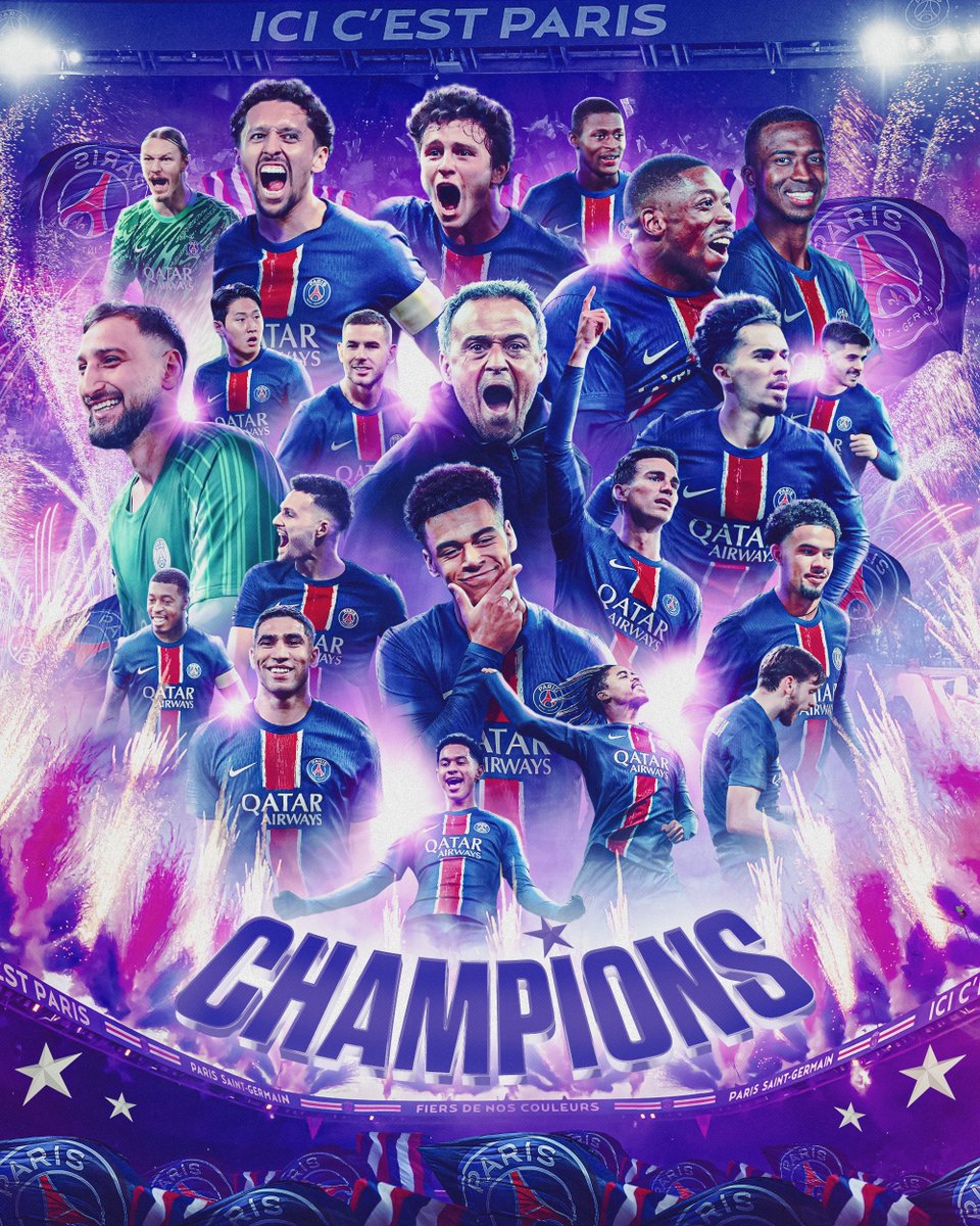 PSG wins the UEFA Champions League 2024/25 ❤️💙⭐️